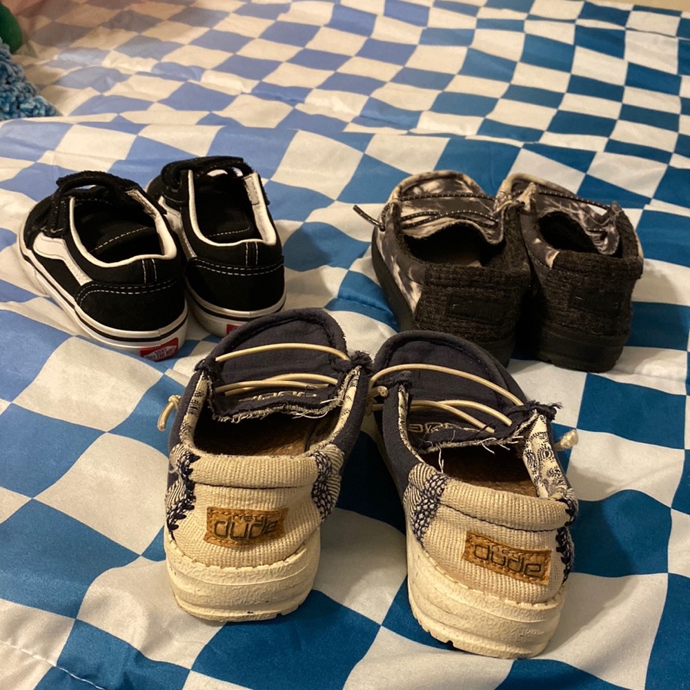 Gently used Hey Dudes and Vans